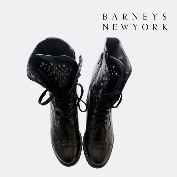 Barneys New York Black Leather Lace-Up Boots – Size 38 EU (US 7.5–8) – Clean - Picture 2 of 7